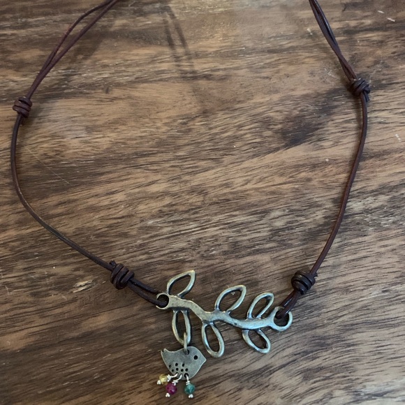 Tara Vista Jewelry - Tara Vista Bird Necklace - Gold & Brown